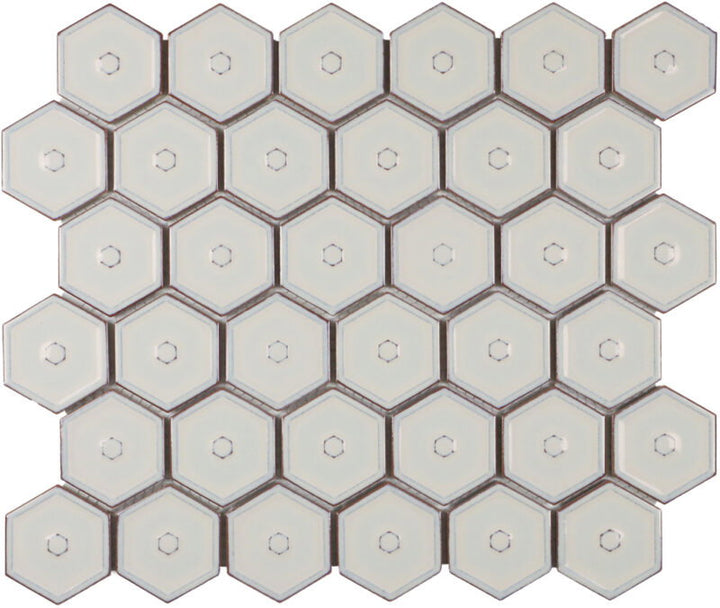 The Mosaic Factory Osiris Hertman Hexagon Cafe Latte Glossy 51x59mm - AFH-OH-13200