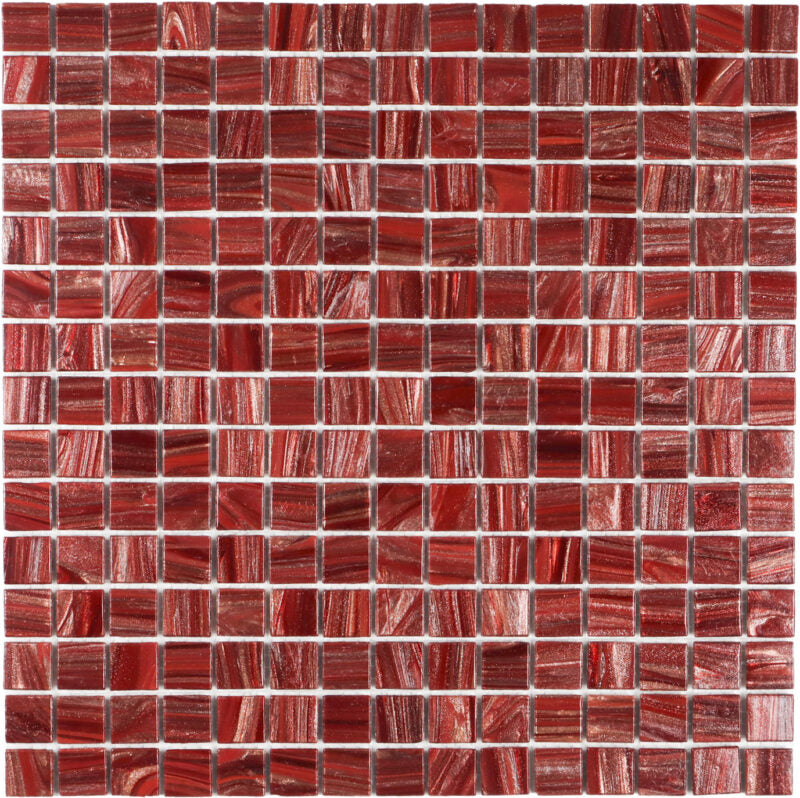 The Mosaic Factory Amsterdam Gold Wine Red Glossy 20x20mm - GMG476