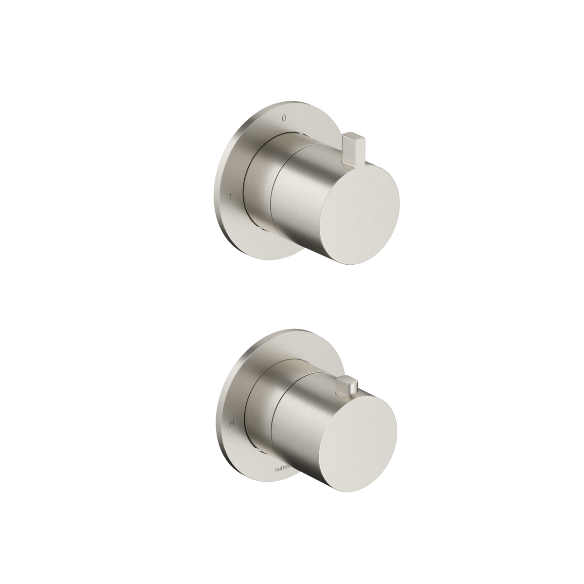 Hotbath Ace AC009EXT afbouwdeel thermostaat met 2-weg stop-omstel – Geborsteld nikkel