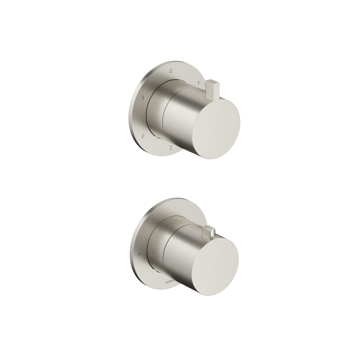 Hotbath Ace AC039EXT afbouwdeel thermostaat met 3-weg stop-omstel – Geborsteld nikkel