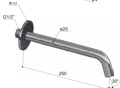 Hotbath AR096-25 – technische illustratie, geen kleurweergave