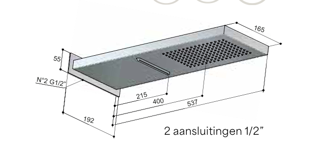 Hotbath AR193 – technische illustratie; gekozen kleur wordt niet weergegeven