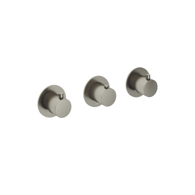 Hotbath CB7067EXTGN – Afbouw douche thermostaat met 2 stopkranen horizontaal of verticaal – Geborsteld nikkel