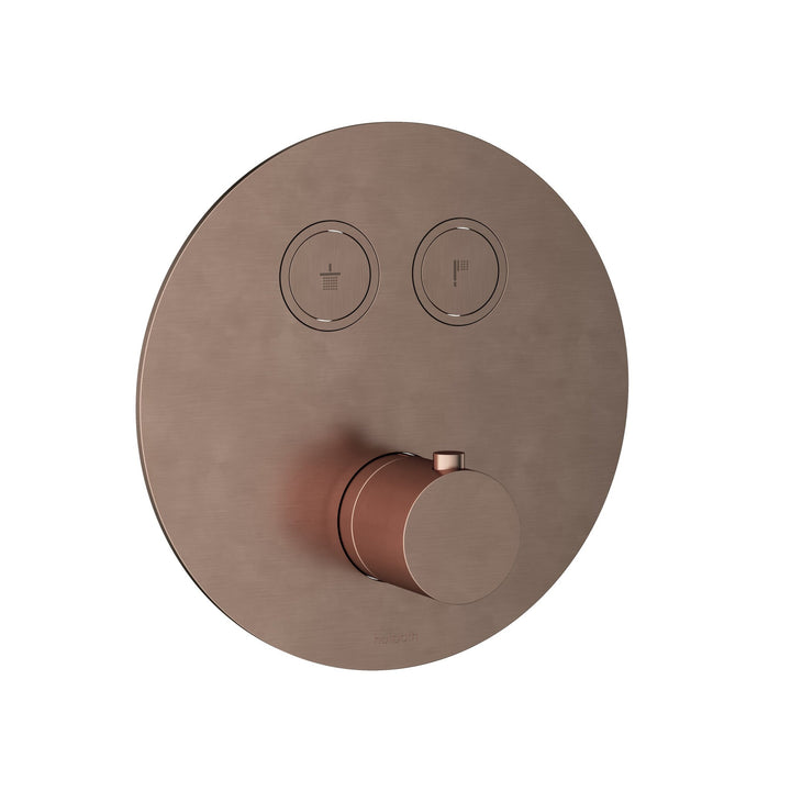 Hotbath PB009EXTBCP – Afbouwdeel - Inbouwthermostaat met 2 pushbuttons – Geborsteld koper PVD
