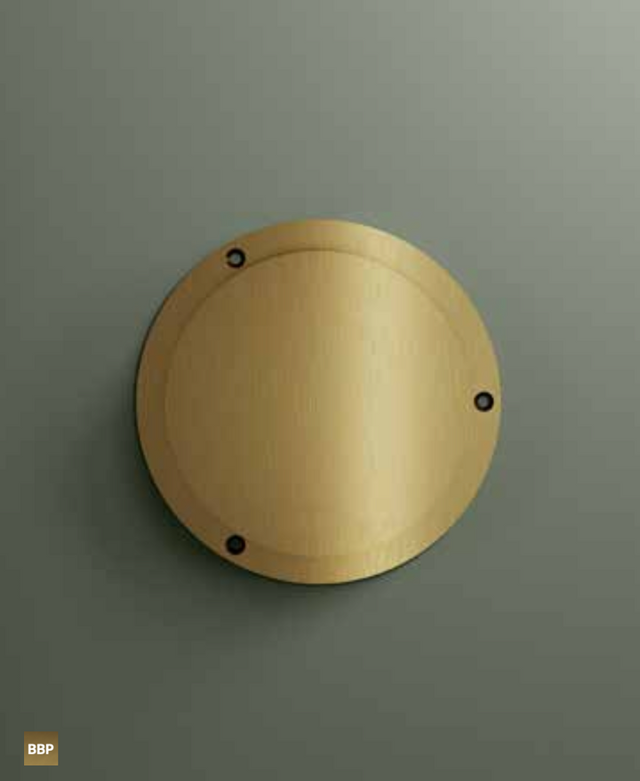 Hotbath VGRS015BBP – Ventilatie rooster rond met schroeven – Geborsteld messing PVD