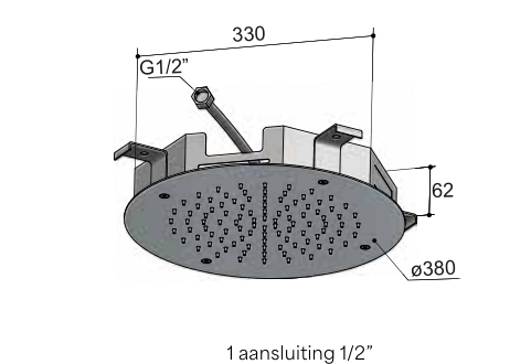 Hotbath M108 – technische illustratie; gekozen kleur wordt niet weergegeven
