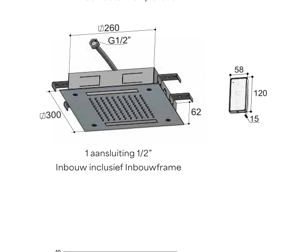 Hotbath M174 – technische illustratie; gekozen kleur wordt niet weergegeven