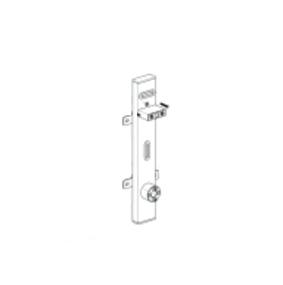 Hotbath &More MBASES2 – inbouwelement voor 1 Square rail en schakelaar – technische productafbeelding