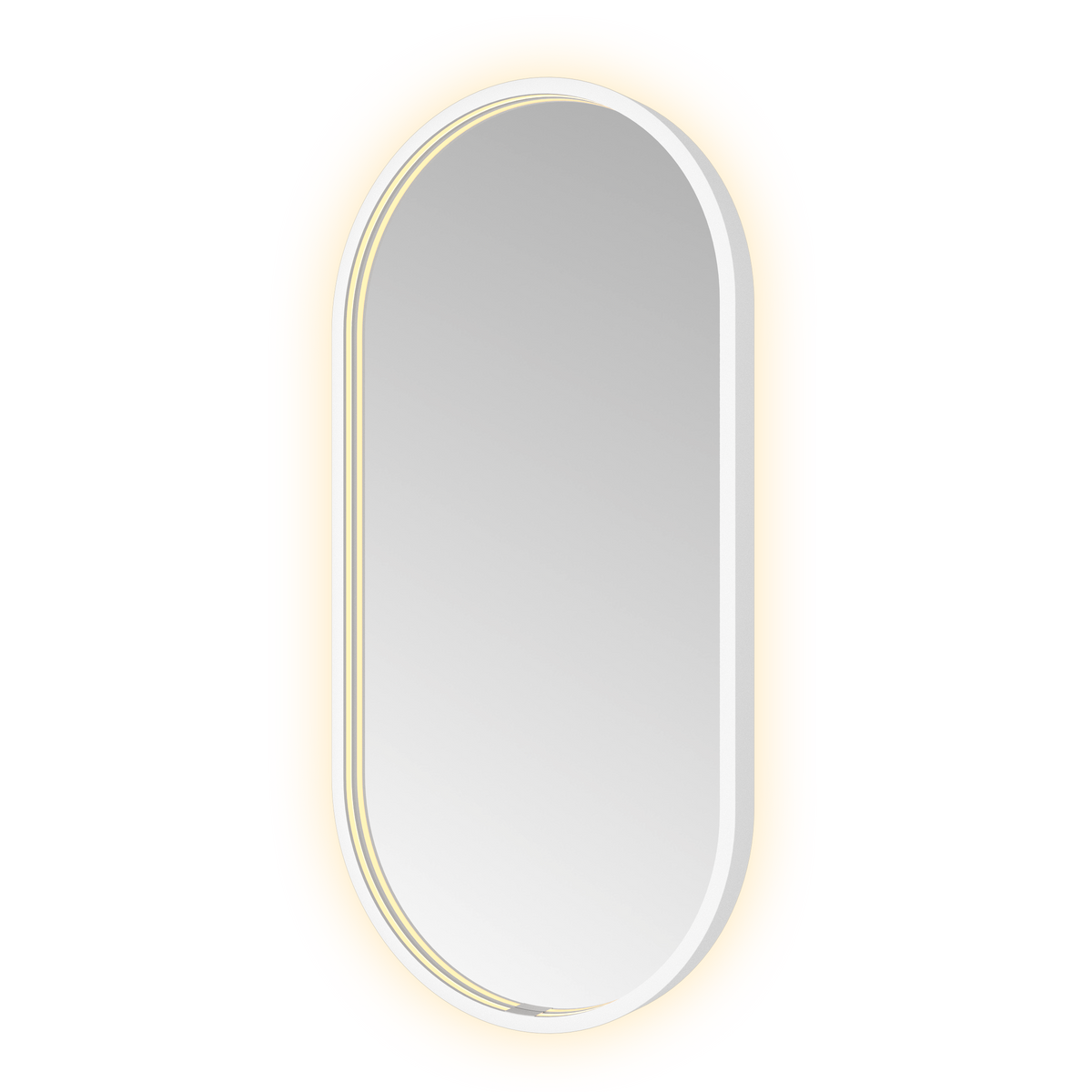 Hotbath &More OVA480 Oval spiegel 40 × 80 cm met LED – Mat wit