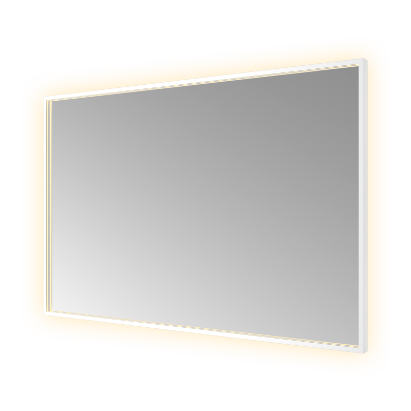 Hotbath &More SQU128 Square spiegel 120 × 80 cm met LED – Mat wit
