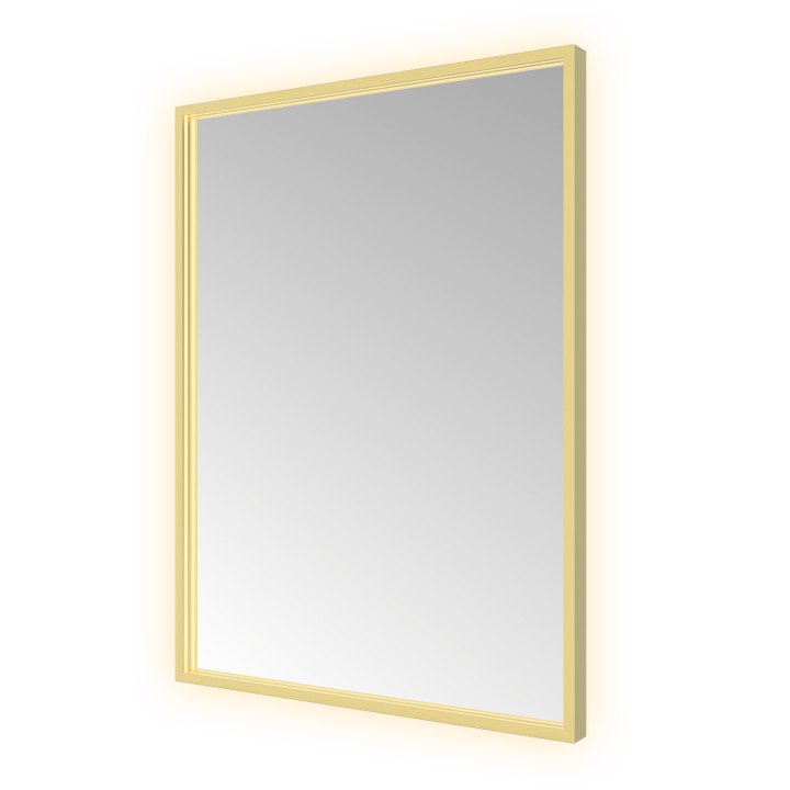 Hotbath &More SQU680 Square spiegel 60 × 80 cm met LED – Geborsteld messing PVD