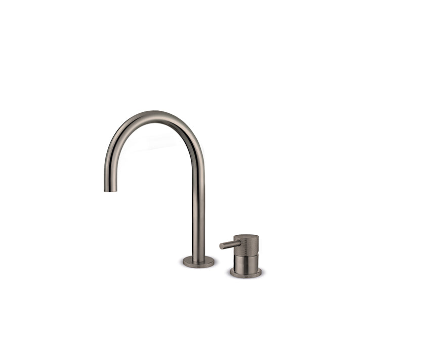 JEE-O SlimTec 2 gats wastafelkraan laag Dark steel 400-1769