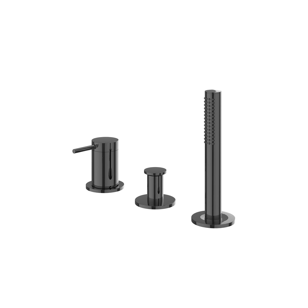 IVY Bond Badrandcombinatie 3-gats mengkraan met uittrekbare handdouche zonder uitloop - 6301137