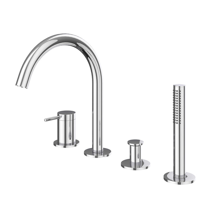 IVY Bond Badrandcombinatie 4-gats mengkraan met draaibare uitloop uittrekbare handdouche - 6301151