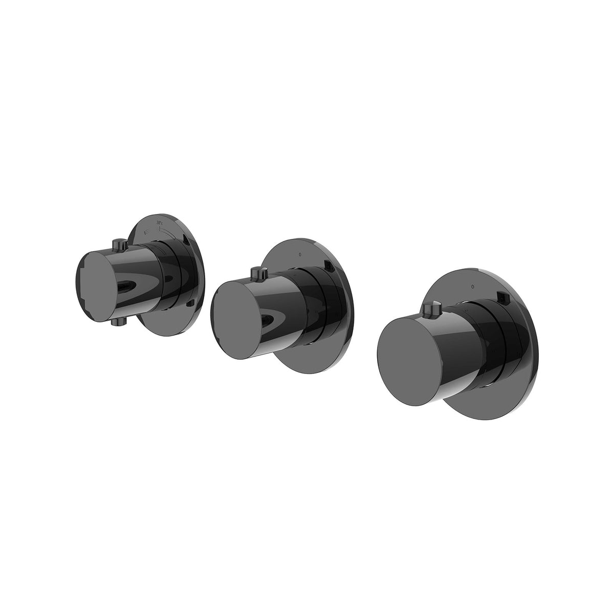 IVY Bond afbouwdeel inbouwthermostaat met 2 stopkranen symmetry met ronde rozetten - 6202477