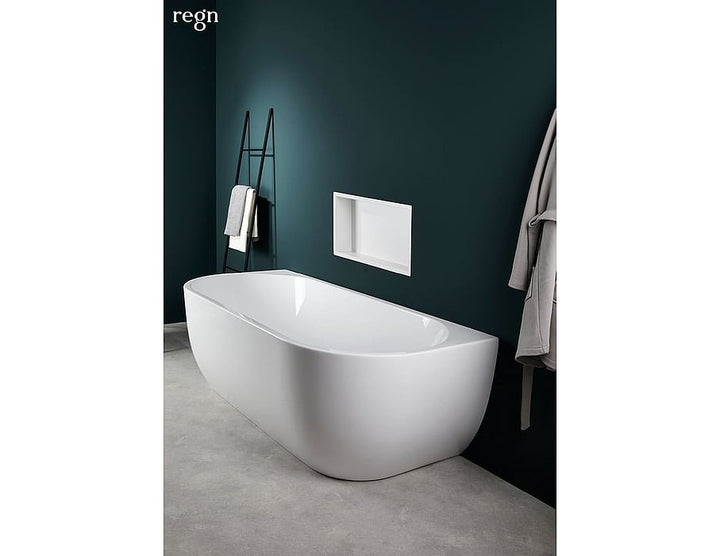 Regn back-to-wall bad 180 x 80cm Inclusief waste, wit - 14005WT