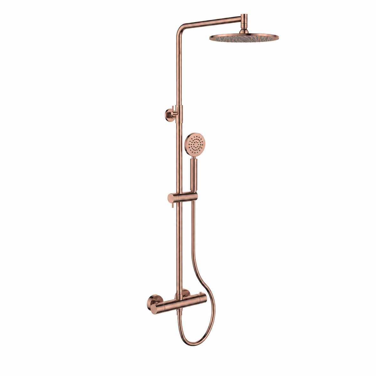 15100RG — 15100RG - Regn opbouw regendoucheset met ronde handdouche, koper