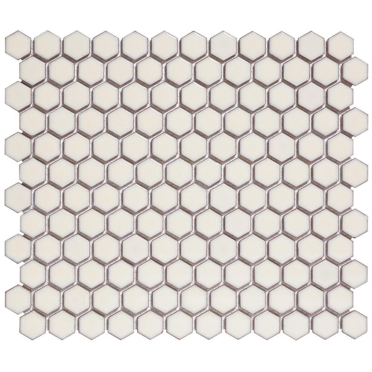 The Mosaic Factory Barcelona Hexagon Soft White with edge Glossy 23x26mm - AFH23022