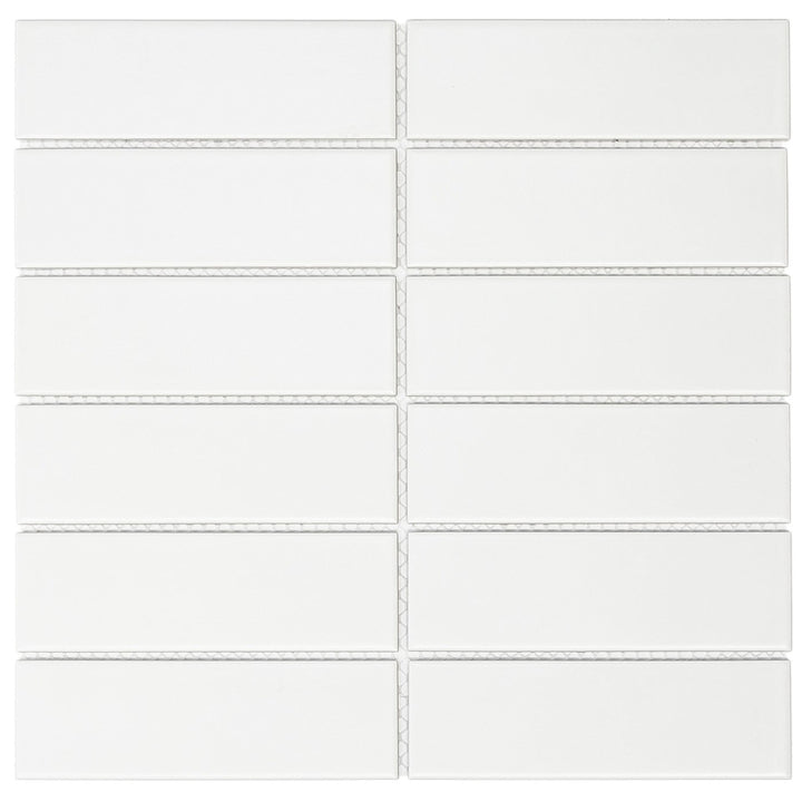 The Mosaic Factory Barcelona Rectangle White Matt 45x145mm - AM45010