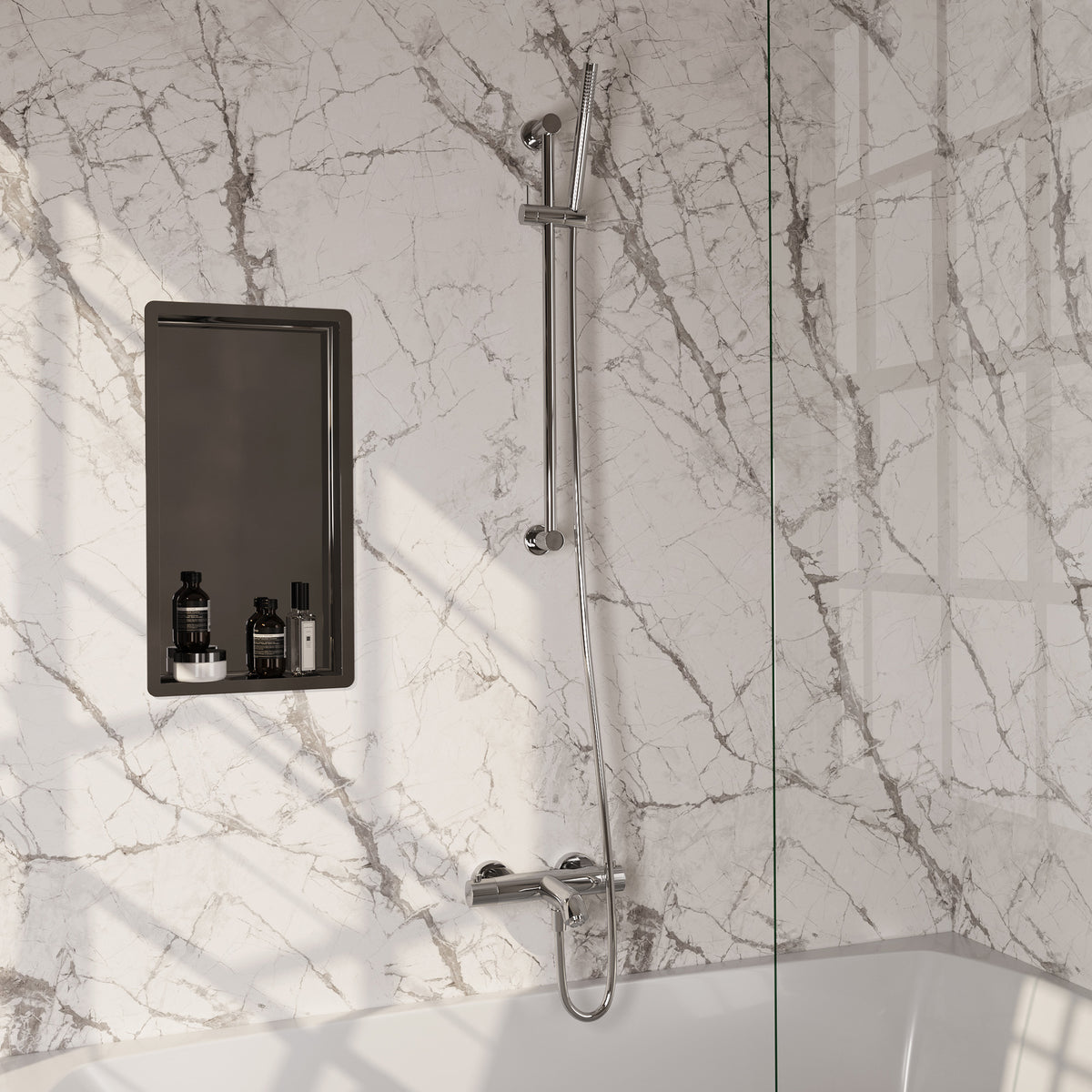 Brauer Stripe opbouw badthermostaat met glijstang - Chroom - Staafmodel - 5-CE-340