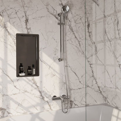 Brauer Stripe opbouw badthermostaat met glijstang - Chroom - 3-standen handdouche - 5-CE-341