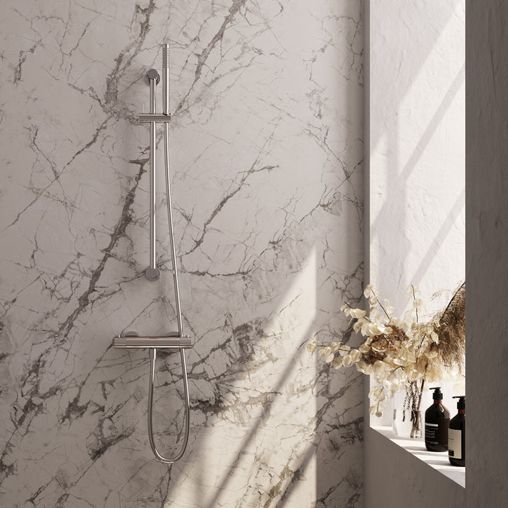 Brauer Stripe opbouw douchethermostaat met glijstang - Chroom - Staafmodel - 5-CE-345