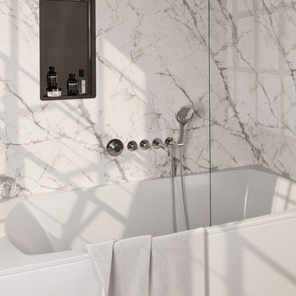 Brauer Stripe inbouw badthermostaat met uitloop - Chroom - 3-standen handdouche - 5-CE-358