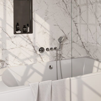 Brauer Stripe inbouw badthermostaat met badvulcombinatie - Chroom - 3-standen handdouche - 5-CE-360