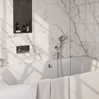 Brauer Stripe inbouw badthermostaat drukknoppen met badvulcombinatie - Chroom - 3-standen handdouche - 5-CE-362