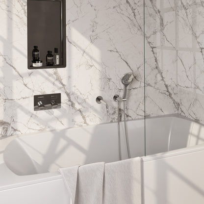 Brauer Stripe inbouw badthermostaat drukknoppen met uitloop - Chroom - 3-standen handdouche - 5-CE-364