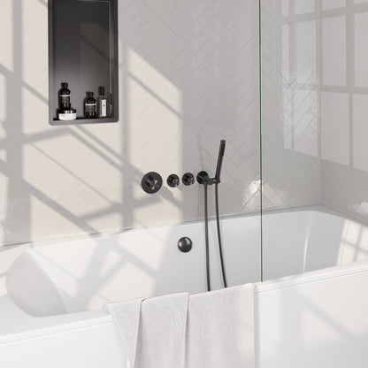 Brauer Stripe inbouw badthermostaat met badvulcombinatie - Geborsteld gunmetal PVD - Staafmodel - 5-GM-359