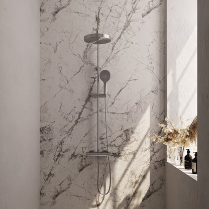 Brauer Stripe opbouw thermostatische regendouche - Geborsteld RVS PVD - 3-standen handdouche - 5-NG-349