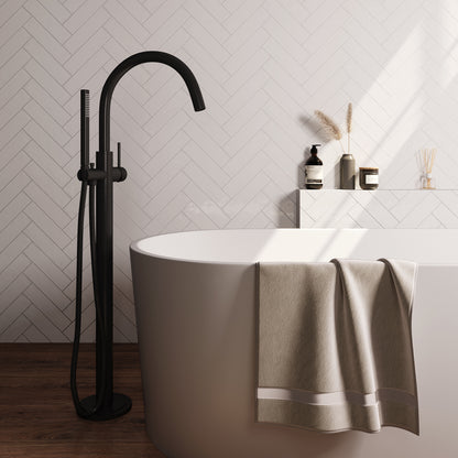 Brauer Stripe vrijstaande badmengkraan - Mat zwart - Staafmodel - 5-S-337