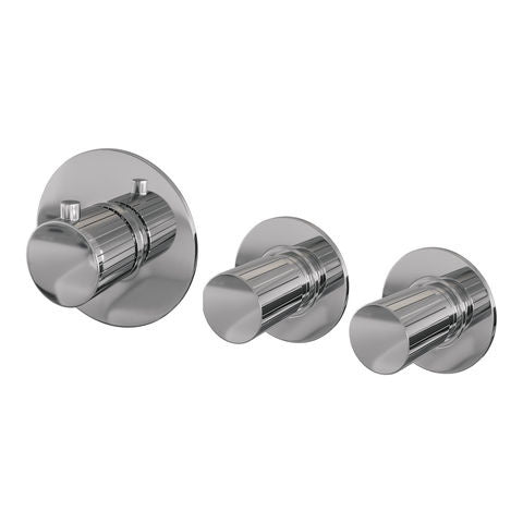 Brauer Stripe inbouwthermostaat en 2 stopkranen met in- en afbouwdelen – Chroom – 5-CE-350