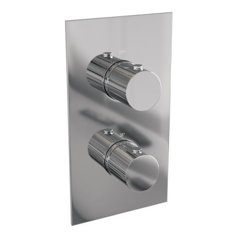Brauer Stripe 3-weg inbouwthermostaat rechthoekig met in- en afbouwdelen – Chroom – 5-CE-353