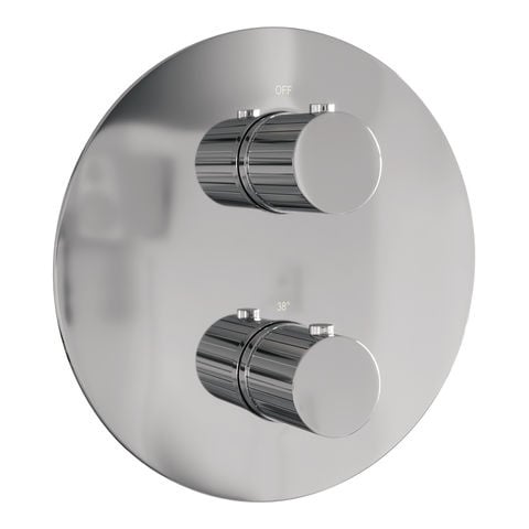 Brauer Stripe 3-weg inbouwthermostaat rond met in- en afbouwdelen – Chroom – 5-CE-354
