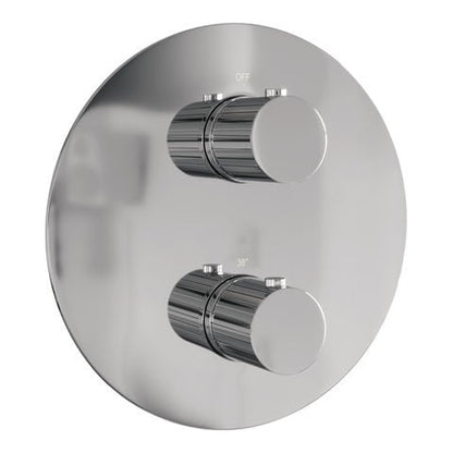 Brauer Stripe 3-weg inbouwthermostaat rond met in- en afbouwdelen – Chroom – 5-CE-354