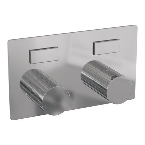 Brauer Stripe 2-weg inbouwthermostaat met drukknoppen met in- en afbouwdelen – Chroom – 5-CE-355