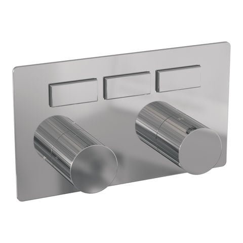 Brauer Stripe 3-weg inbouwthermostaat met drukknoppen met in- en afbouwdelen – Chroom – 5-CE-356