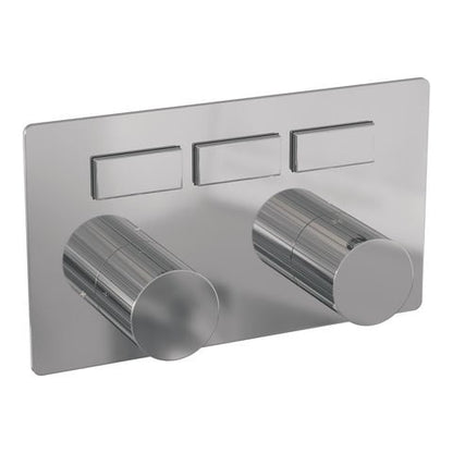 Brauer Stripe 3-weg inbouwthermostaat met drukknoppen met in- en afbouwdelen – Chroom – 5-CE-356