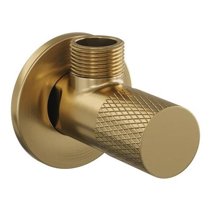 Brauer Carving hoekstopkraan compleet met slang – Geborsteld goud PVD – 5-GG-317