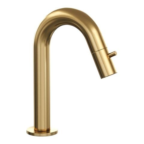 Brauer Edition opbouw fonteinkraan met gebogen uitloop – Geborsteld goud PVD – 5-GG-320