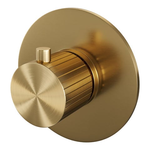 Brauer Stripe losse inbouwthermostaat met in- en afbouwdelen – Geborsteld goud PVD – 5-GG-351