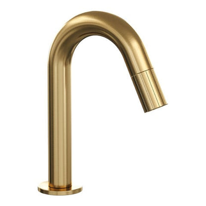 Brauer Stripe opbouw fonteinkraan met gebogen uitloop – Geborsteld goud PVD – 5-GG-464