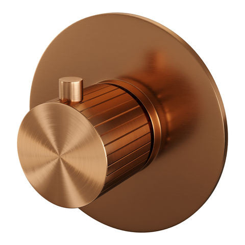 Brauer Stripe losse inbouwthermostaat met in- en afbouwdelen – Geborsteld koper PVD – 5-GK-351