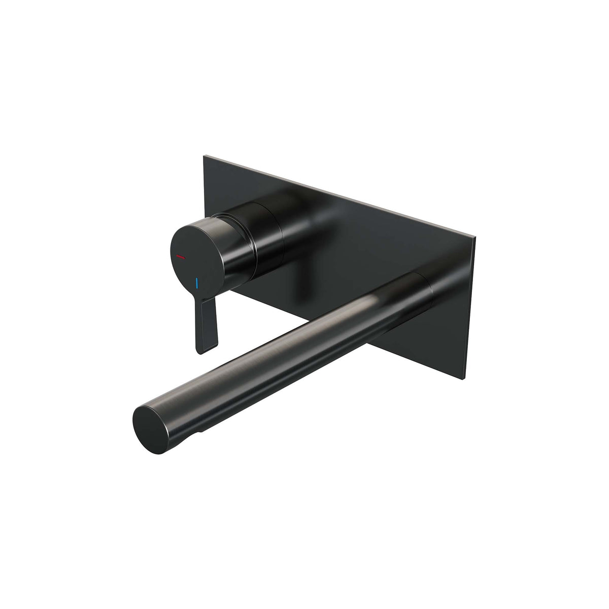 Brauer Edition inbouw wastafelmengkraan - Achterplaat - Links – Geborsteld gunmetal PVD – Recht – Middel dik – 5-GM-083-S1