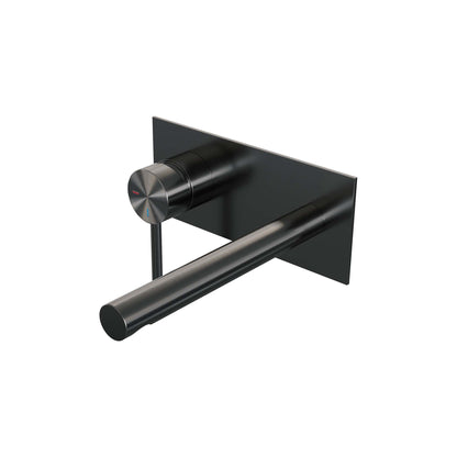 Brauer Edition inbouw wastafelmengkraan - Achterplaat - Links – Geborsteld gunmetal PVD – Recht – Lang smal – 5-GM-083-S2