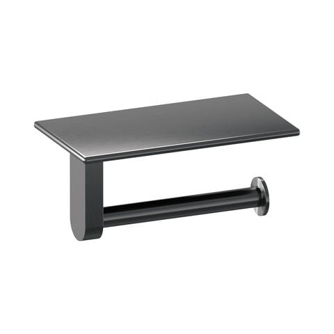 Brauer Toiletrolhouder met planchet – Geborsteld gunmetal PVD – 5-GM-223