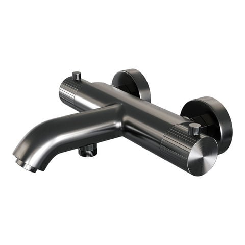Brauer Stripe opbouw baddouche thermostaatkraan – Geborsteld gunmetal PVD – 5-GM-339