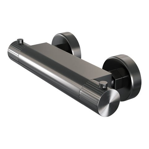 Brauer Stripe opbouw douche thermostaatkraan – Geborsteld gunmetal PVD – 5-GM-344